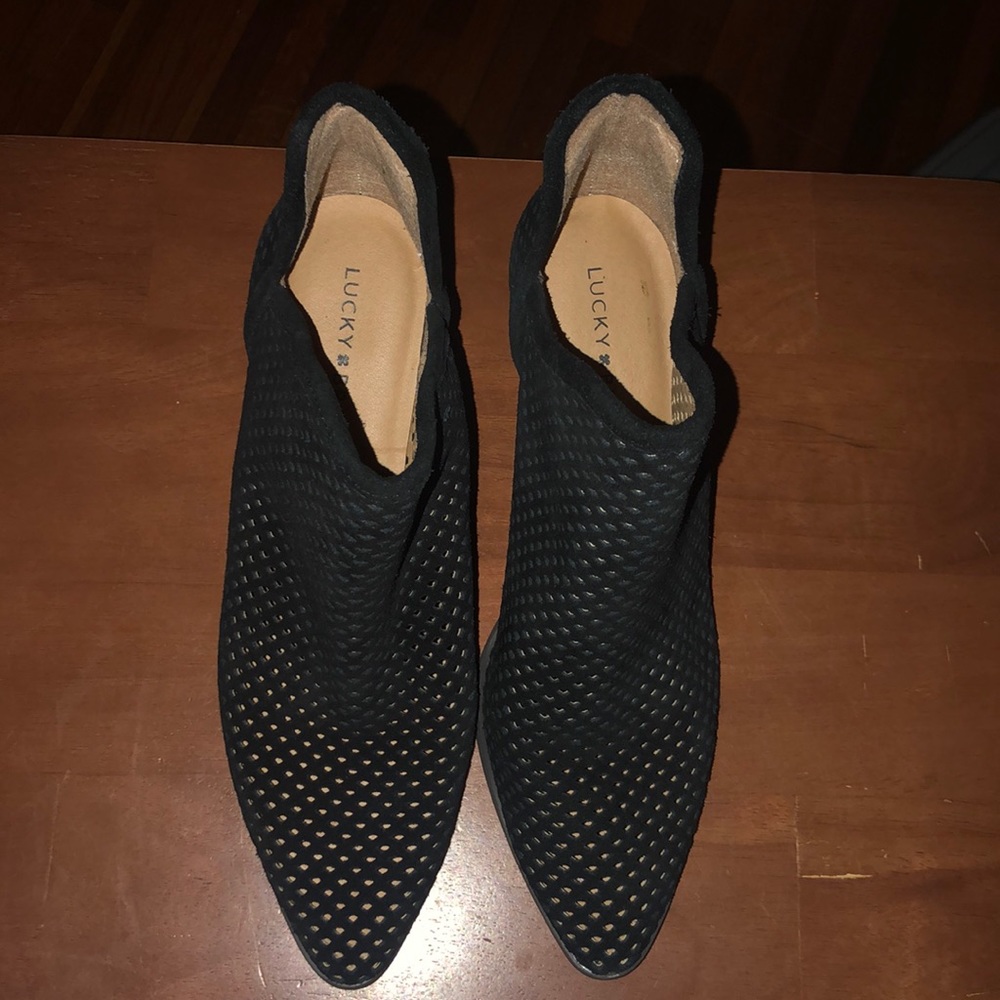 Gently worn suede ankle boots